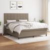 vidaXL Sommier &agrave; lattes de lit avec matelas Taupe 180x200 cm Tissu