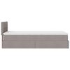 vidaXL Cadre de lit ottoman avec matelas taupe 80x200 cm tissu