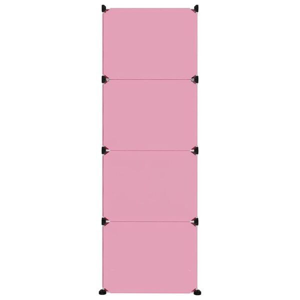 vidaXL Armoire de rangement pour enfants avec 12 cubes Rose PP
