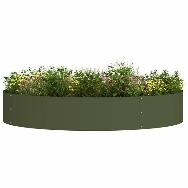 vidaXL Anneau de jardini&egrave;re 5 pcs Vert olive 120 x 120 x 20 cm