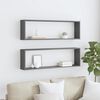 vidaXL &Eacute;tag&egrave;res cube murales 2 pcs Gris 100x15x30 cm bois d'ing&eacute;nierie