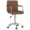 vidaXL Chaise pivotante de salle &agrave; manger Marron Tissu