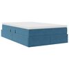 vidaXL Lit avec rangement et matelas Bleu fonc&eacute; 120 x 200 cm Velours