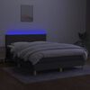 vidaXL Sommier &agrave; lattes de lit et matelas et LED Gris fonc&eacute; 140x200 cm