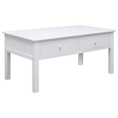 vidaXL Table basse Blanc 100 x 50 x 45 cm Bois