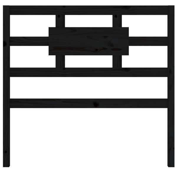 vidaXL T&ecirc;te de lit Noir 80,5x4x100 cm Bois massif de pin