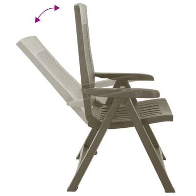 vidaXL Chaises inclinables de jardin lot de 2 Plastique Moka