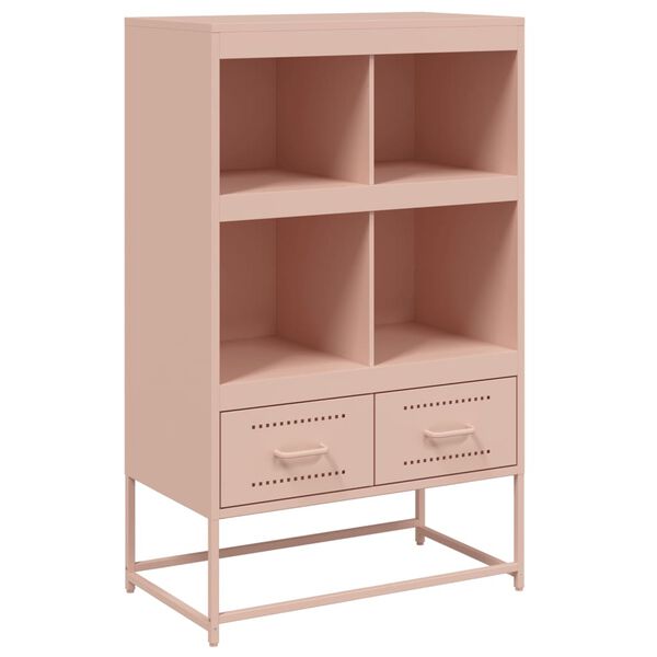 vidaXL Buffet haut rose 68x39x111,5 cm acier