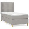 vidaXL Sommier &agrave; lattes de lit et matelas Gris clair 90x190 cm Tissu