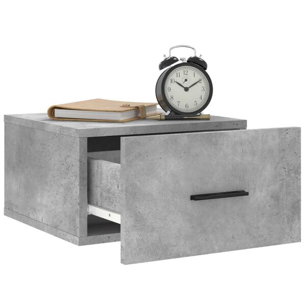 vidaXL Table de chevet murale gris b&eacute;ton 35x35x20 cm