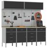vidaXL Ensemble de placards de travail avec tiroir 10 pcs Noir