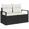 vidaXL Ensemble de canapé de jardin avec coussin 8 pcs Noir et Crème