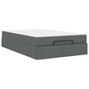vidaXL Cadre de lit avec matelas avec matelas 2 pcs Gris Fonc&eacute; tissu