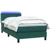 vidaXL Sommier &agrave; lattes de lit et matelas vert fonc&eacute; 80x210 cm velours