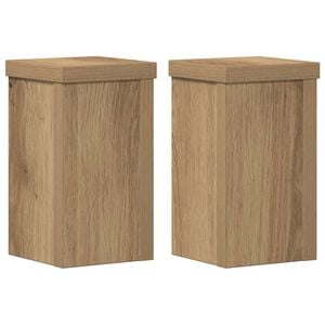 vidaXL Supports pour plantes 2 pcs ch&ecirc;ne artisanal bois d'ing&eacute;nierie