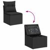 vidaXL Salon de jardin 8 pcs avec coussins noir r&eacute;sine tress&eacute;e