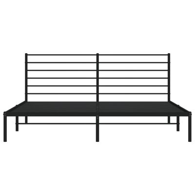 vidaXL Cadre de lit métal sans matelas avec tête de lit noir 183x213cm