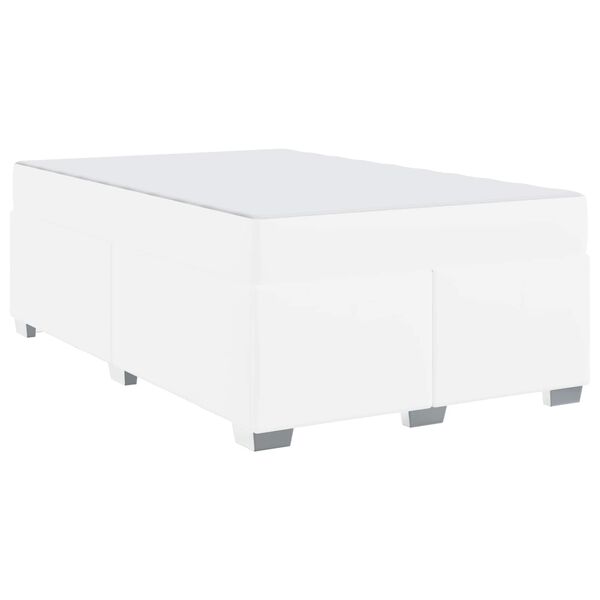 vidaXL Cadre de lit avec matelas Blanc 120 x 190 cm tissu
