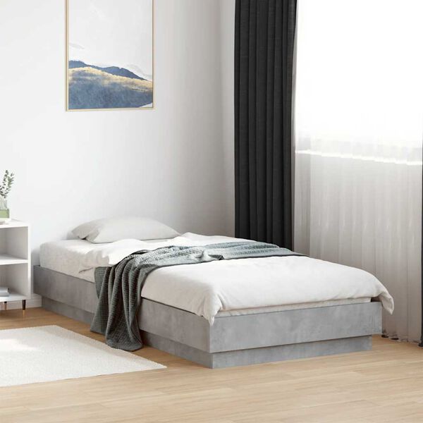 vidaXL Cadre de lit sans matelas gris b&eacute;ton 90x190 cm