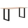 vidaXL Pieds de table à manger en U 2 pièces Noir 60 x (72-73) cm Acier