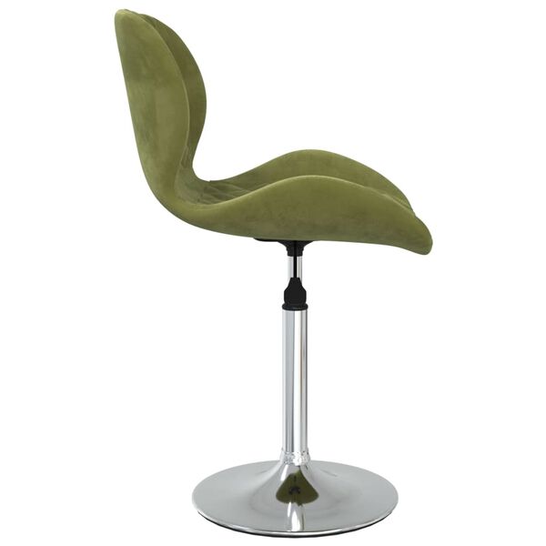 vidaXL Chaise pivotante de salle &agrave; manger Vert clair Velours