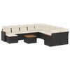 vidaXL Salon de jardin 12 pcs avec coussins noir r&eacute;sine tress&eacute;e