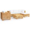 vidaXL Salon de jardin 6 pcs avec coussins Bois de teck solide