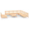 vidaXL Salon de jardin 10 pcs Bois de pin massif