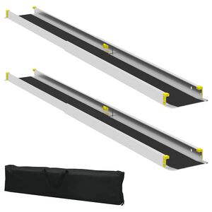 vidaXL Rampe de fauteuil roulant 2 pcs Noir 183 x 19 x 5,5 cm