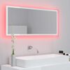 vidaXL Miroir à LED de bain Blanc brillant 100x8,5x37 cm Acrylique