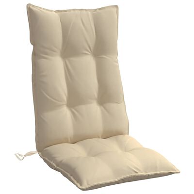 vidaXL Coussins de chaise à dossier haut lot de 2 beige tissu oxford