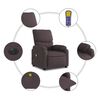 vidaXL Fauteuil de massage inclinable &eacute;lectrique Marron fonc&eacute; Tissu