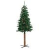 vidaXL Sapin de Noël mince Vert 180 cm PVC et bois de pin massif