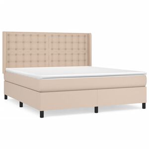 vidaXL Sommier &agrave; lattes de lit avec matelas Cappuccino 160x200 cm