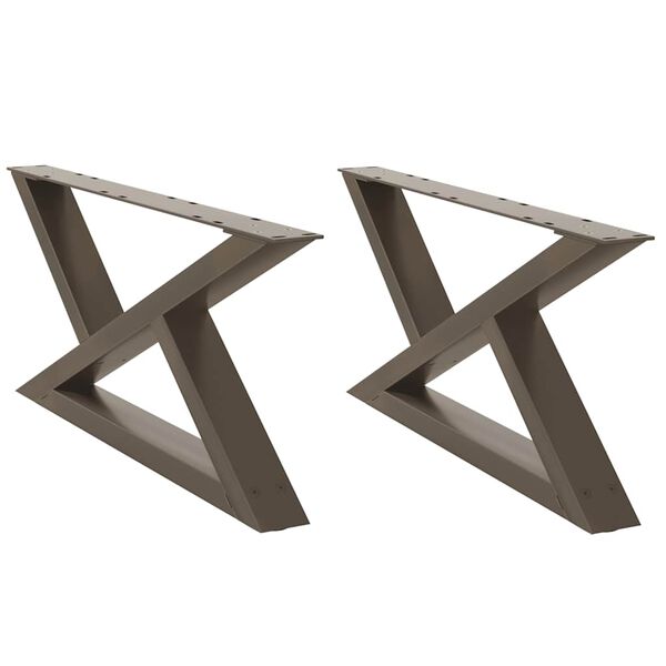 vidaXL Pieds de table basse 2 pi&egrave;ces Acier naturel 70 x (30-31,3) cm Acier