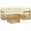 vidaXL Ensemble de canap&eacute;s d'ext&eacute;rieur 5 pc Blanc et cr&egrave;me Polyester
