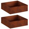 vidaXL Cache-pot de jardin 2 pc Rouill&eacute; 80 x 80 x 30 cm Acier patin&eacute;