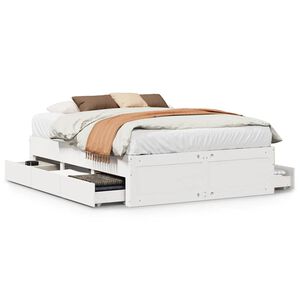 vidaXL Cadre de lit sans matelas avec tiroirs 140x190 cm bois de pin