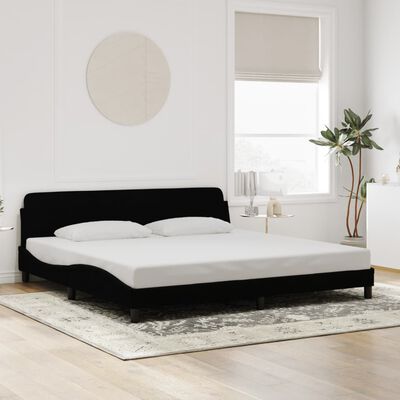 vidaXL Cadre de lit sans matelas noir 200x200 cm velours