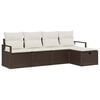 vidaXL Ensemble de canap&eacute; de jardin 5 pcs Marron Poly rotin