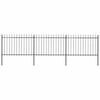 vidaXL Cl&ocirc;ture de jardin avec dessus en forme de lance en acier 504 x 120 cm Noir