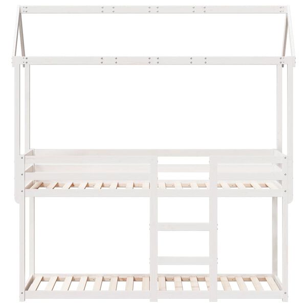 vidaXL Lit superposé sans matelas blanc 90x190 cm bois de pin massif
