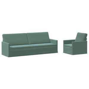 vidaXL Ensemble de Canap&eacute;s 2 pcs Vert Mer Velours (V)