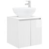 vidaXL Vanit&eacute; de lavabo mural Blanc brillant 49,5 x 44,5 x 65 cm