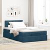 vidaXL Lit ottoman avec matelas et LED bleu fonc&eacute; 90x200cm velours