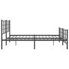 vidaXL Cadre de lit m&eacute;tal sans matelas avec pied de lit noir 200x200cm