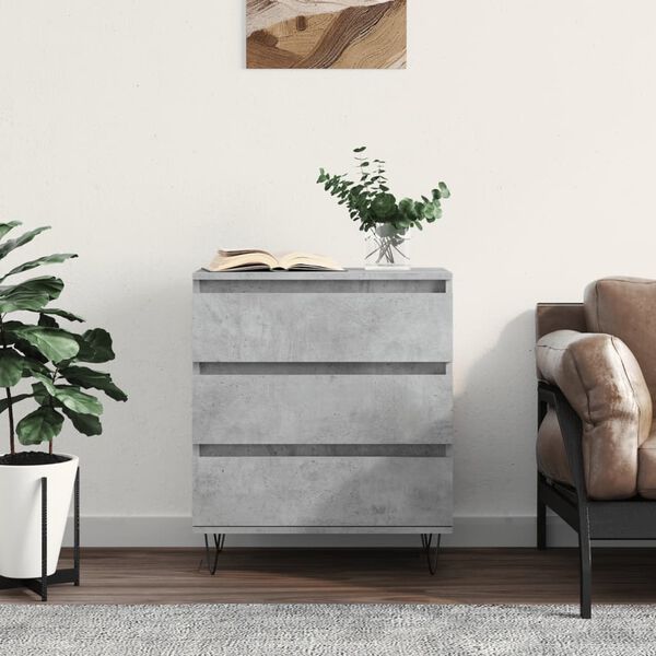 vidaXL Buffet Gris b&eacute;ton 60x35x70 cm Bois d'ing&eacute;nierie