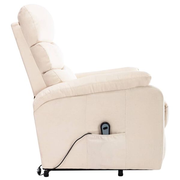 vidaXL Fauteuil de massage Crème Tissu