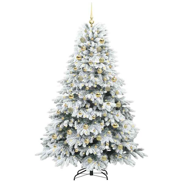 vidaXL Sapin de No&euml;l artificiel avec 300 LED Blanc 180 cm PE et PVC