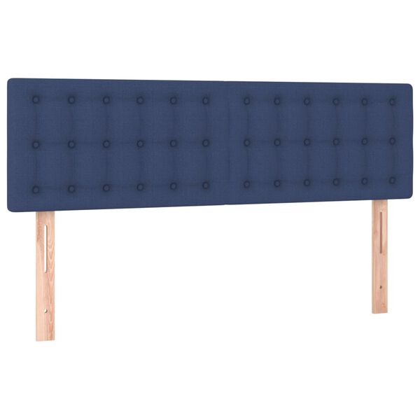 vidaXL T&ecirc;te de lit &agrave; LED Bleu 144x5x78/88 cm Tissu
